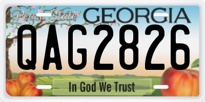 GA license plate QAG2826