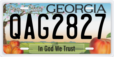 GA license plate QAG2827