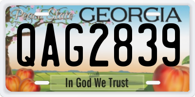 GA license plate QAG2839