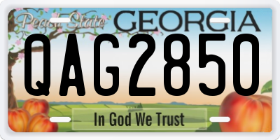 GA license plate QAG2850