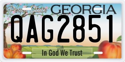GA license plate QAG2851