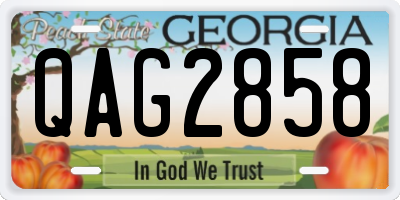 GA license plate QAG2858