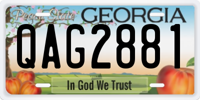GA license plate QAG2881