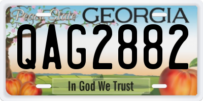 GA license plate QAG2882