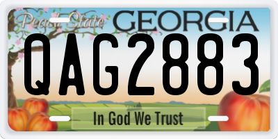 GA license plate QAG2883