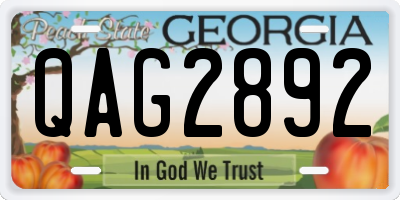 GA license plate QAG2892