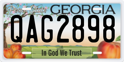 GA license plate QAG2898