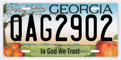 GA license plate QAG2902