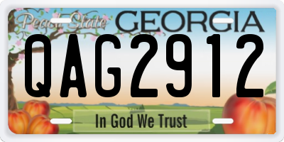 GA license plate QAG2912