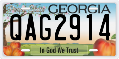 GA license plate QAG2914