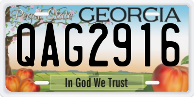 GA license plate QAG2916