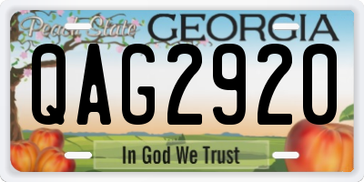 GA license plate QAG2920