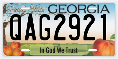 GA license plate QAG2921