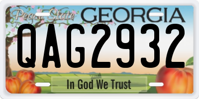 GA license plate QAG2932