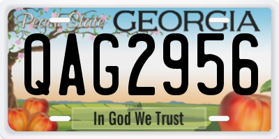 GA license plate QAG2956