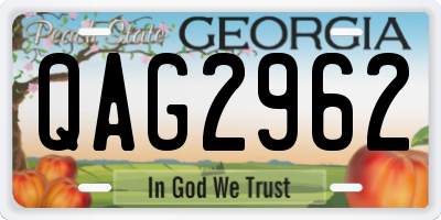 GA license plate QAG2962