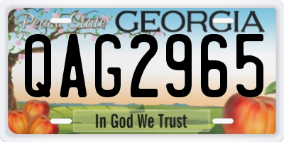 GA license plate QAG2965