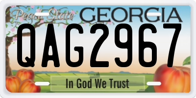 GA license plate QAG2967