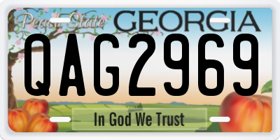 GA license plate QAG2969