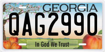 GA license plate QAG2990