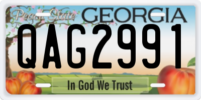 GA license plate QAG2991