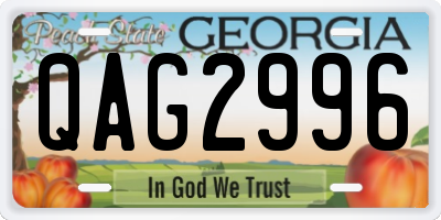 GA license plate QAG2996