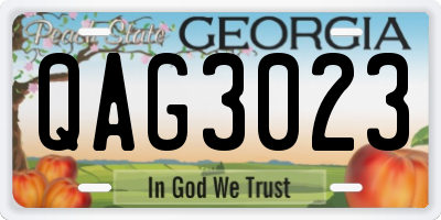 GA license plate QAG3023