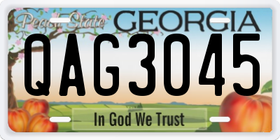GA license plate QAG3045