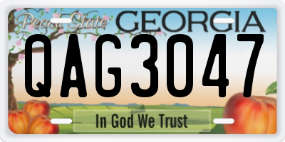 GA license plate QAG3047