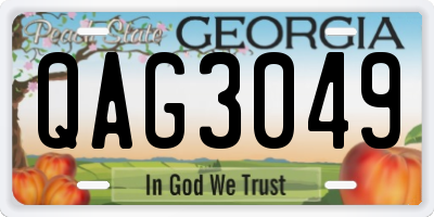 GA license plate QAG3049