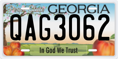 GA license plate QAG3062