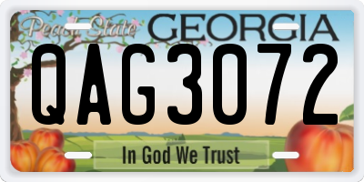 GA license plate QAG3072