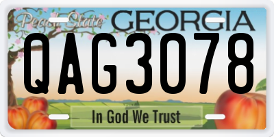 GA license plate QAG3078