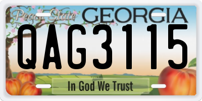 GA license plate QAG3115