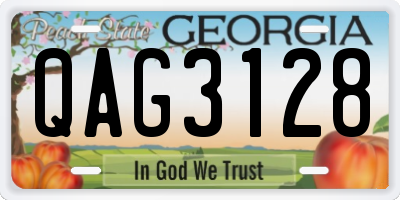 GA license plate QAG3128
