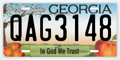 GA license plate QAG3148