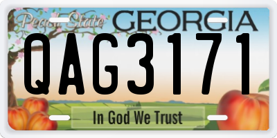 GA license plate QAG3171