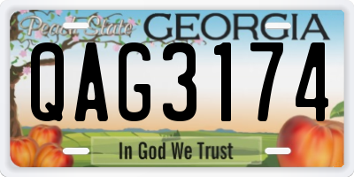 GA license plate QAG3174