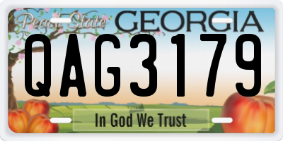 GA license plate QAG3179