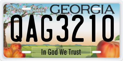 GA license plate QAG3210