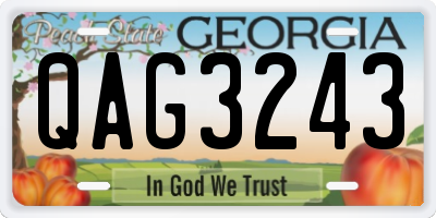 GA license plate QAG3243