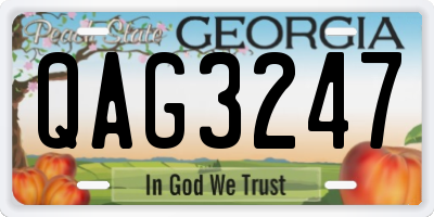 GA license plate QAG3247