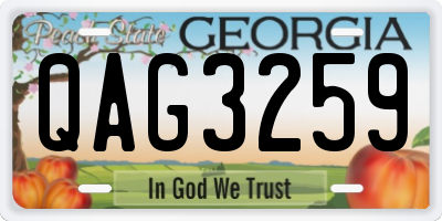 GA license plate QAG3259