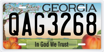 GA license plate QAG3268