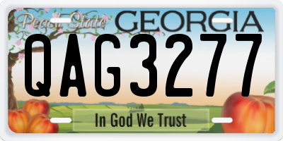 GA license plate QAG3277