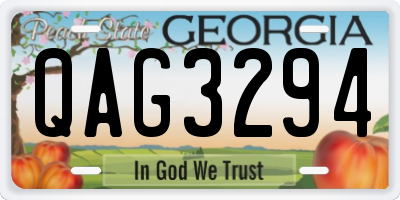 GA license plate QAG3294