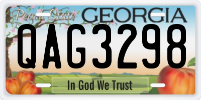 GA license plate QAG3298