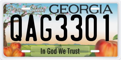GA license plate QAG3301