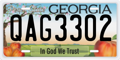 GA license plate QAG3302