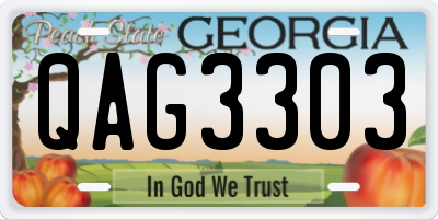 GA license plate QAG3303